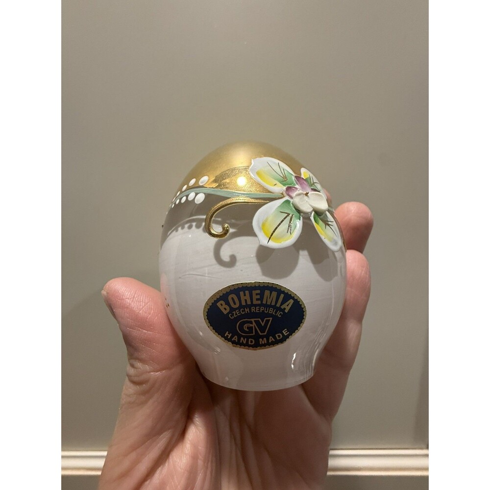 BOHEMIA Czech Crystal handmade egg, perfect condition